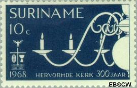 Suriname SU 497 1968 Hervormde Kerk te Paramaribo Gebruikt 10