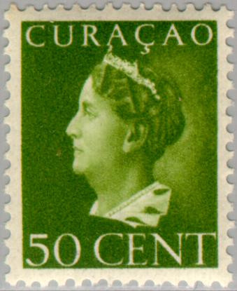 Curaçao CU 177 1947 Type 'Konijnenburg' 50 Gebruikt