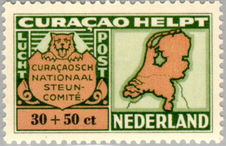 Curaçao CU LP57 1946 Curaçao helpt Nederland 30+50 Gebruikt