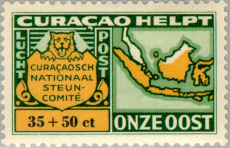 Curaçao CU LP66 1946 Curaçao helpt onze oost 35+50 Gebruikt