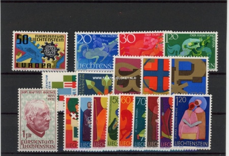 Liechtenstein LIE1967EX Complete jaargang Liechtenstein 1967 zonder blok Postfris