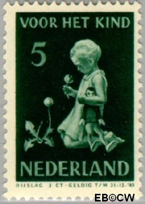 Nederland NL 0377 1940 Kind met bloemen Gebruikt 5+3