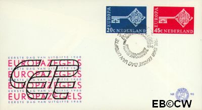 Nederland NL E090 1968 C.E.P.T.- Sleutel FDC zonder adres