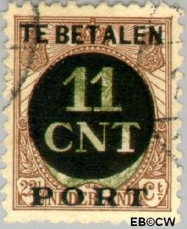 Nederland NL PV1 1923 Interne verrekeningszegel Gebruikt 11 op 22½