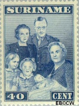 Suriname SU 209 1943 Bezoek Prinses Juliana Gebruikt 40