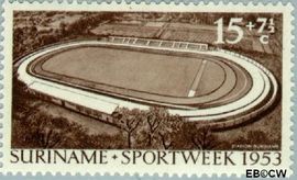 Suriname SU 310 1953 Opening stadion Paramaribo Gebruikt 15+7½