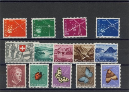 Zwitserland ZWI1952 1952 Complete jaargang Zwitserland 1952 Postfris