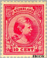 Nederland NL 0037 1891 Koningin Wilhelmina- 'Hangend haar' Gebruikt 10