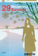 Nederland NL 2122 2002 Personen in winterlandschap Gebruikt 29 - Img 2