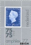 Nederland NL 1101 1976 Int. Postzegeltentoonstelling Amphilex '77 Gebruikt 75+75 - Img 1