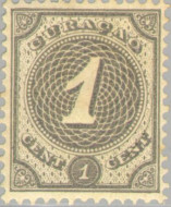 Curaçao CU -13 1889 Drukwerkzegel 1 Ongebruikt
