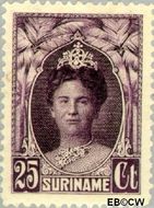 Suriname SU 124 1927 Gewijzigd jubileum-type Gebruikt 25