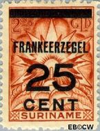 Suriname SU 134 1927 Opruimingsuitgifte Gebruikt 25 op 225