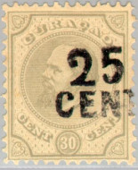 Curaçao CU -18 1891 Hulpuitgifte 25 op 30 Gebruikt