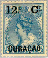 Curaçao CU -26 1901 Opruimingsuitgifte 12½ op 12½ Gebruikt