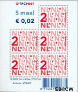 Nederland NL V2034a 2002 Bijplakzegels Postfris 2 - Img 1