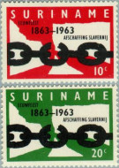 Suriname SU 396#397 1963 Afschaffing slavernij Postfris