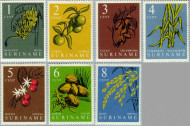Suriname SU 354#360 1961 Inheemse vruchten Postfris