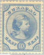 Curaçao CU -19 1892 Type 'Hangend haar' 10 Gebruikt