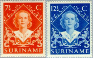 Suriname SU 276#277 1948 Inhuldiging Juliana Postfris