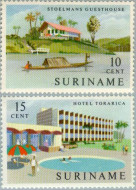 Suriname SU 386#387 1962 Gereedkomen nieuwe hotels Postfris
