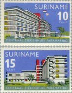 Suriname SU 447#448 1966 Ingebruikneming Centraal Ziekenhuis Postfris