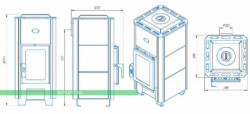 OFERTA VARA ( 10 Iulie - 15 August, in limita stocului) !!! - Soba canadiana VERTICAL - SEMINEU CU PLITA, 6kw, 100mc
