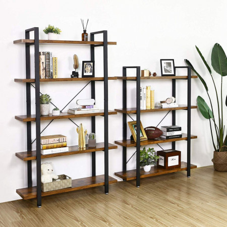 Biblioteca cu rafturi Industrial Bookshelf 105 x 33,5 x 138 cm (L x L x P) - Img 7