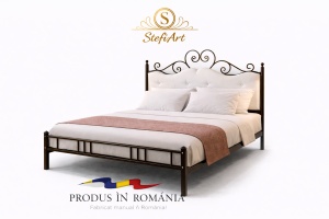 Branco – Pat metalic tapitat din Colecția Classic StefiArt 140x200cm