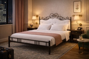Branco – Pat metalic tapitat din Colecția Classic StefiArt 180x200cm - Img 3