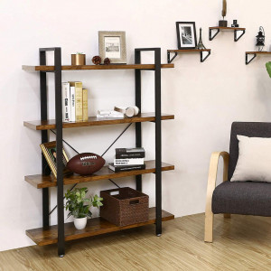 Biblioteca cu rafturi Industrial Bookshelf 105 x 33,5 x 138 cm (L x L x P) - Img 4
