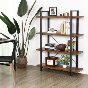 Biblioteca cu rafturi Industrial Bookshelf 105 x 33,5 x 138 cm (L x L x P) - Img 1
