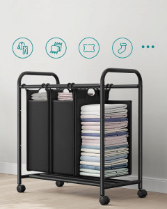 COS ORGANIZATOR CU 3 COMPARTIMENTE BLACK - Img 6