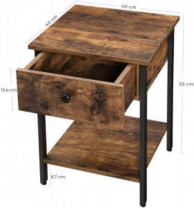Noptiera cu sertar model Rustic 40x40x55 (L x l x h) - Img 6