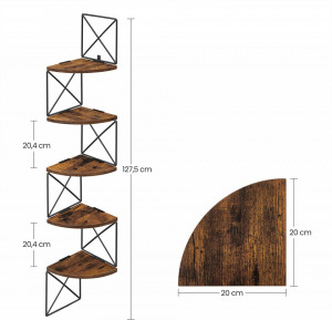 RAFT DE COLT CU 5 POLITE ZIG-ZAG INDUSTRIAL RUSTIC BROWN - Img 4
