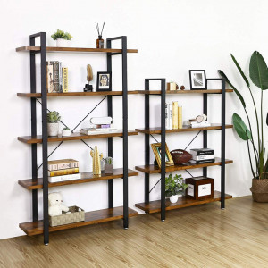 Biblioteca cu rafturi Industrial Bookshelf 105 x 33,5 x 138 cm (L x L x P) - Img 7