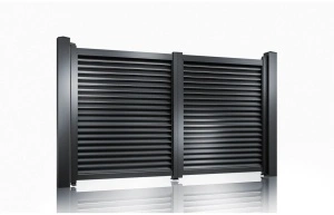 Poarta auto batanta aluminiu 3000x1800mm Negru, model Jaluzea Suprem