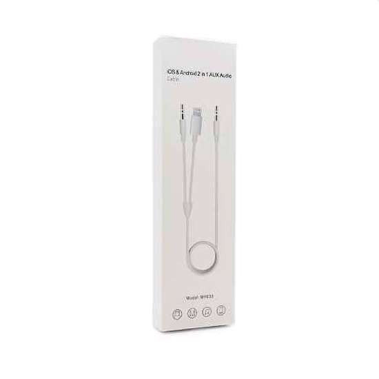 Adapter 2x Aux kabal na lightning kabal MH030 beli