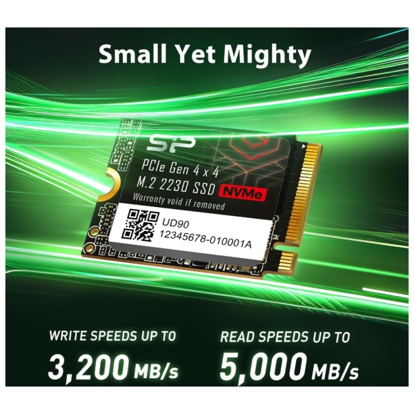 Silicon Power UD90 1TB PCIe Gen 4x4 2230 SSD - Max 49003200 MBs, EAN: 4713436153771 ( SP01KGBP44UD9007 )