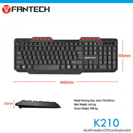 Tastatura kancelarijska Fantech K210 crna