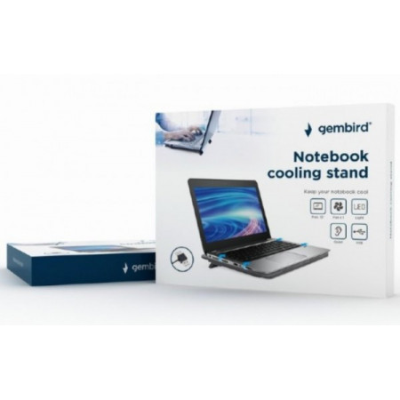 NBS-1F15-04 Gembird hladnjak za laptop, 15.6 120mm Fan, USB, 330x250mm, Ergo Stand