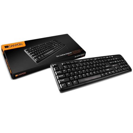 Tastatura USB US Canyon CNE-CKEY01-US, Crna
