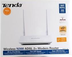 Tenda D301 Modem ADSL 2+ Router Wi-Fi N300 with USB 2.0