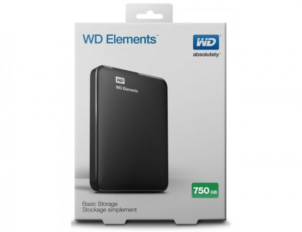 HDD External 750GB WD Elements WDBUZG7500ABK-EESN, USB 3.0, 2.5", black