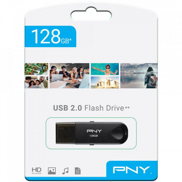 PNY 128GB ATTCLA USB 2.0 BLKTRNBLK