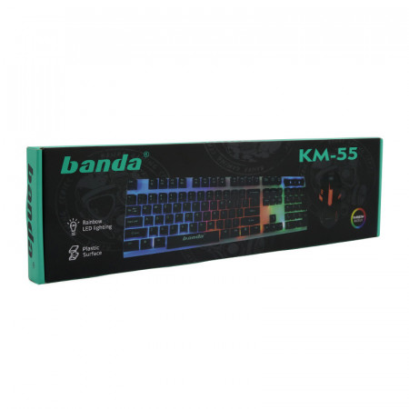 Tastatura gejmerska zicna i mis gejmerski crni KM55 BANDA
