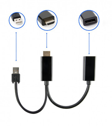 DSC-HDMI-DP HDMI to DisplayPort converter, black GENIE OF HIGH DEFINITION Connect your HDMI devices to a DisplayPort monitor Easy installation Replaced by: A-HDMIM-DPF-01 - Img 3