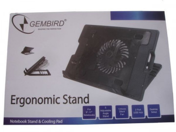 Gembird hladnjak za laptop N200, 15-17 180mm Fan-CONTROL, 2xUSB, 365x265mm, Ergo Stand(591) - Img 1