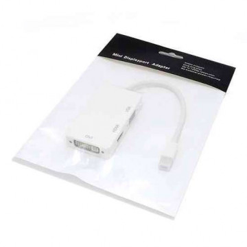 Adapter Mini DisplayPort na DVI-I/HDMI/VGA beli - Img 1