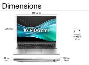 HP EliteBook 860 G10 8A3P1EAR NB, Intel i7-1355U (1.7-4.8GHz, 24MB cache) 16.0 WUXGA AG UWVA 16GB(2x8GB) 512GB PCIe NVMe WIFI Bluetooth Webcam Fingerprint Backlit ACA 65W BATT 3C 51 WHr , Win 11 Pro - Img 3